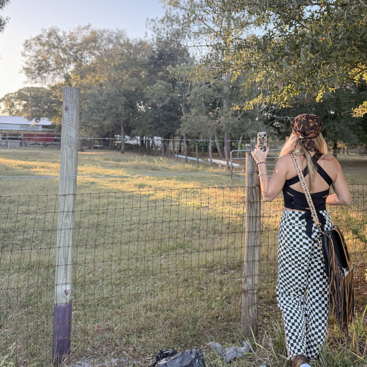 BiBi Checkered Printed Pants