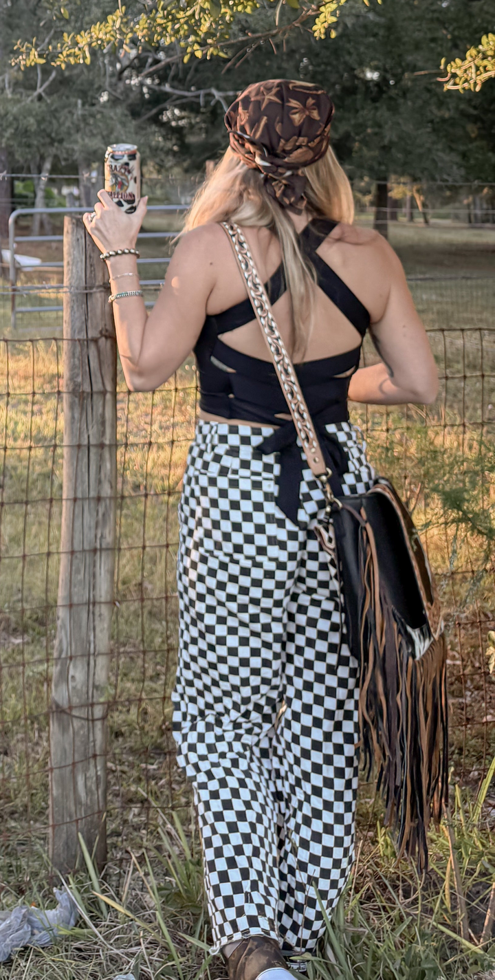 BiBi Checkered Printed Pants