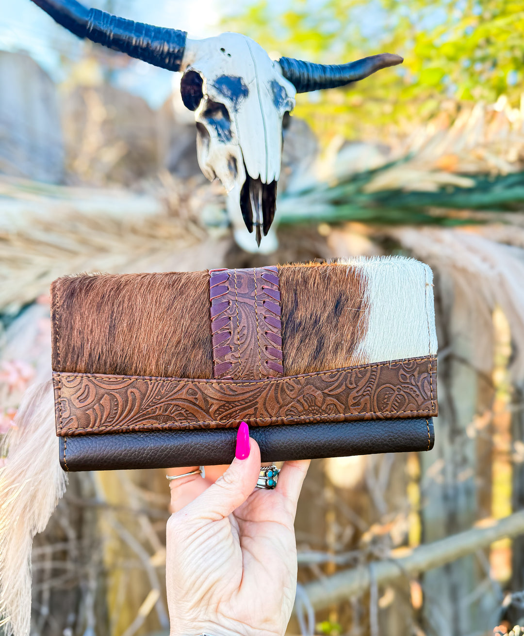 Willow Grace Cowhide Phone Wallet Clutch | Spring Collection Western Leather Wallets 3 Options