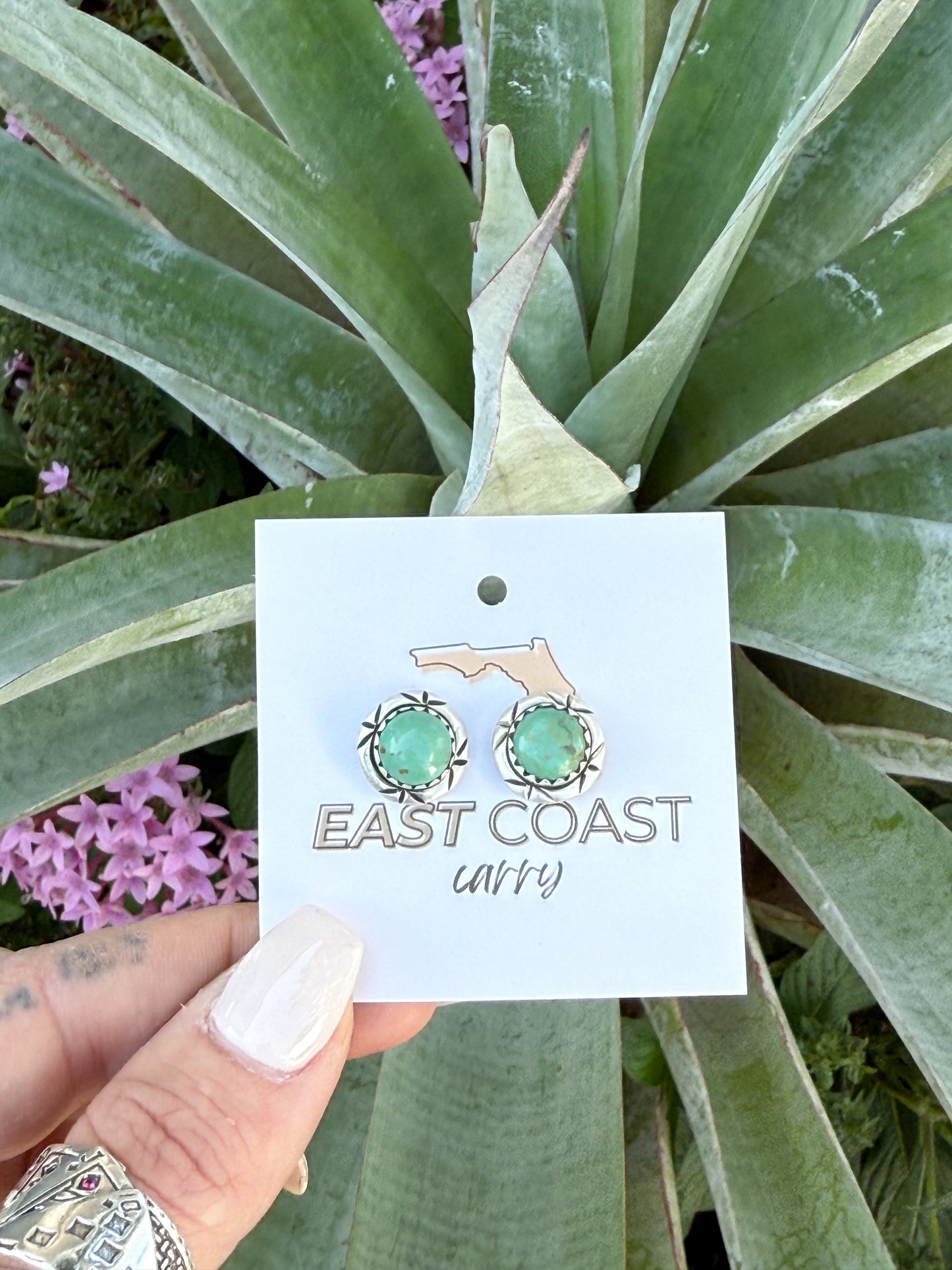 Green Turquoise Sterling Silver Earrings