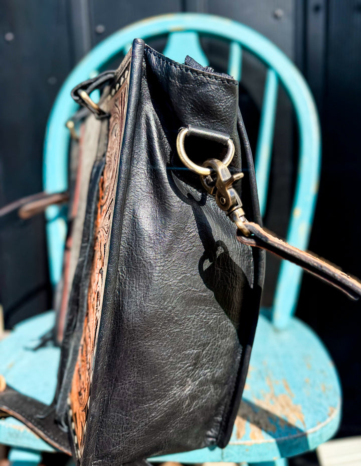 Women’s Work-Ready Cowhide & Tooled Leather Concealed Tote