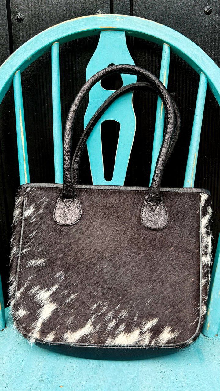 Hair-On Cowhide Mini Tote | Genuine Leather Everyday Purse | Lightweight Western Chic Handbag