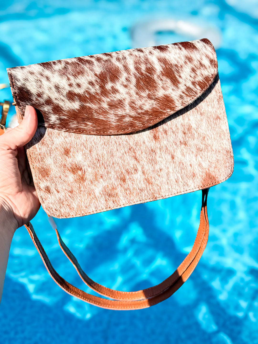 Cowhide Accordion Crossbody Bag