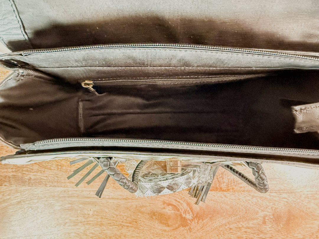 Speed Check No. 9 | Checkerboard Fringe Tote (Right-Hand Concealed Carry)