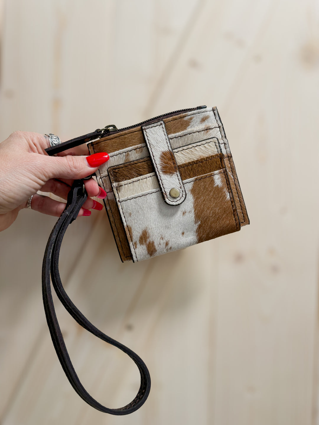 Cowhide Card Holder Wristlet
