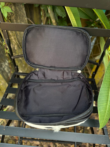 Road Ready Makeup Case : Cowhide and Leather Makeup Storage Case
