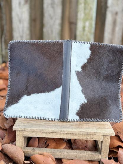 Handmade Cowhide & Chocolate Leather Bible Cover – Large Print Bible or Composition Notebook Sleeve