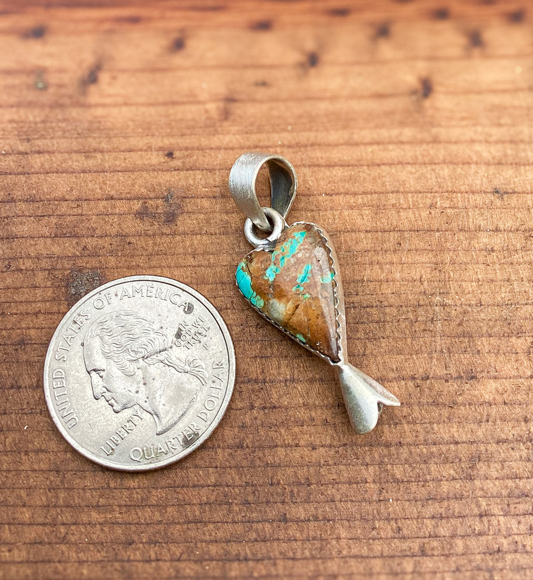 Royston Ribbon Turquoise Pendant Sterling Silver | Southwestern Necklace Pendant
