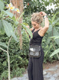 Midnight Rider : Sleek Black Leather & Black/White Cowhide Crossbody