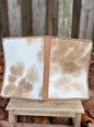 Tan Leather & Cowhide Bible Cover – Handmade Western Book Sleeve for Large Bibles & Notebooks