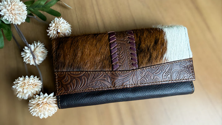 Willow Grace Cowhide Phone Wallet Clutch | Spring Collection Western Leather Wallets 3 Options