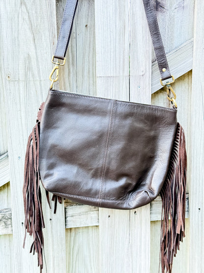 The Concho Carryall: Hair-On Cowhide & Tooled Leather Crossbody Purse