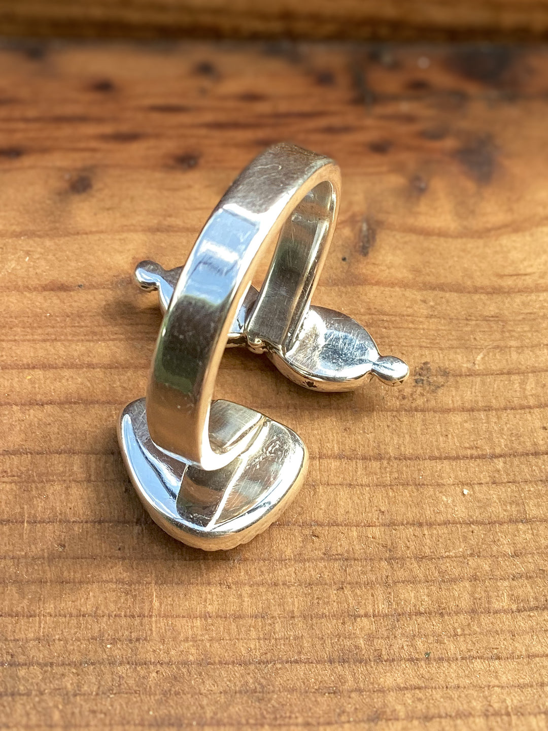 Sterling Silver Turquoise & Lapis Adjustable Ring – Southwestern Statement Floater Ring