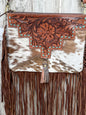 Southwestern Chic Fringe Tooled Leather Strap Crossbody