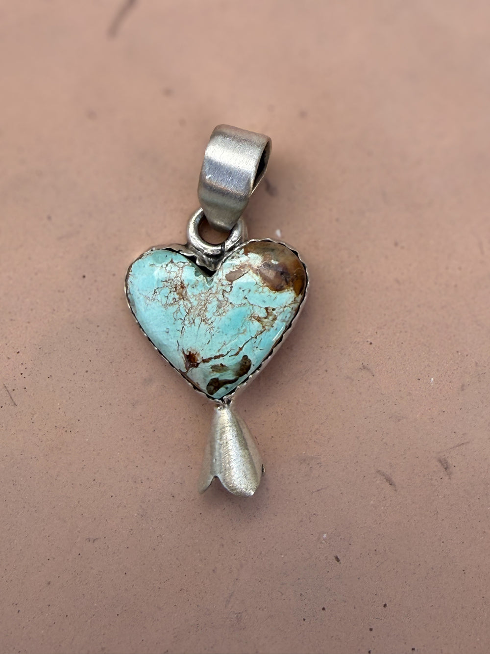 royston turquoise heart pendant sterling silver
western turquoise necklace charm 925 silver
blue turquoise heart southwestern jewelry