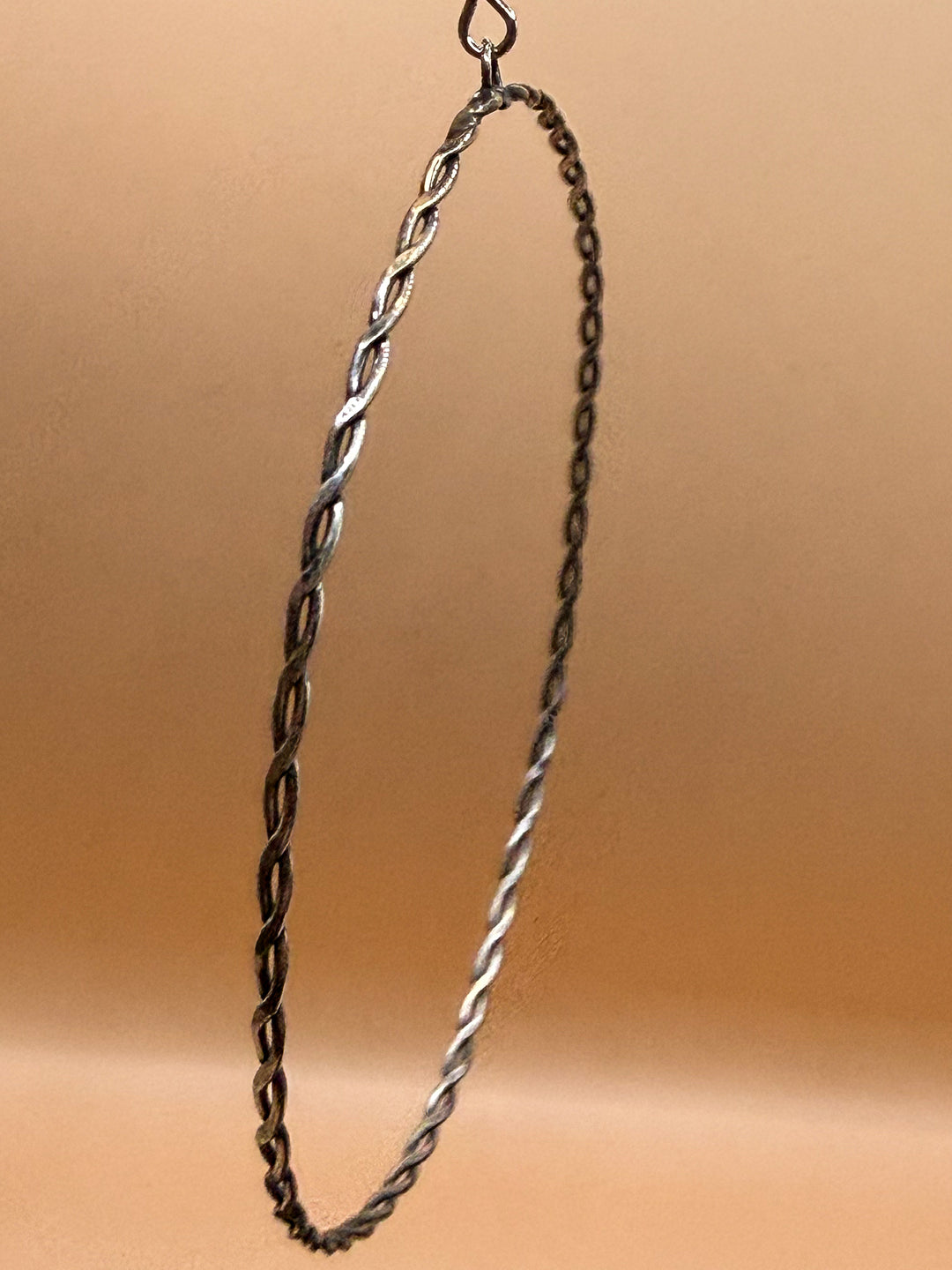 Navajo Handmade Twisted Sterling Silver Hoop Earrings