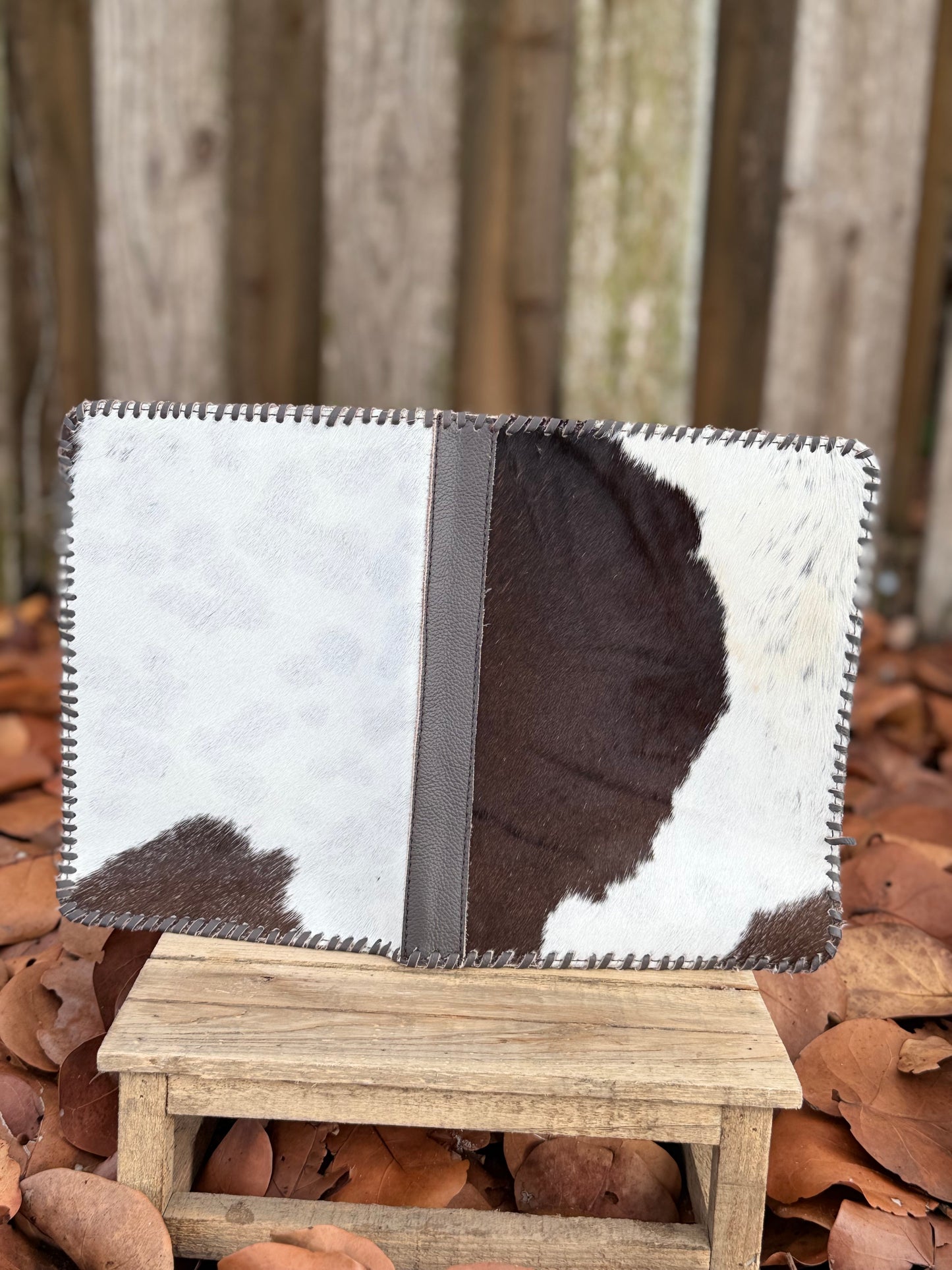 Handmade Cowhide & Chocolate Leather Bible Cover – Large Print Bible or Composition Notebook Sleeve