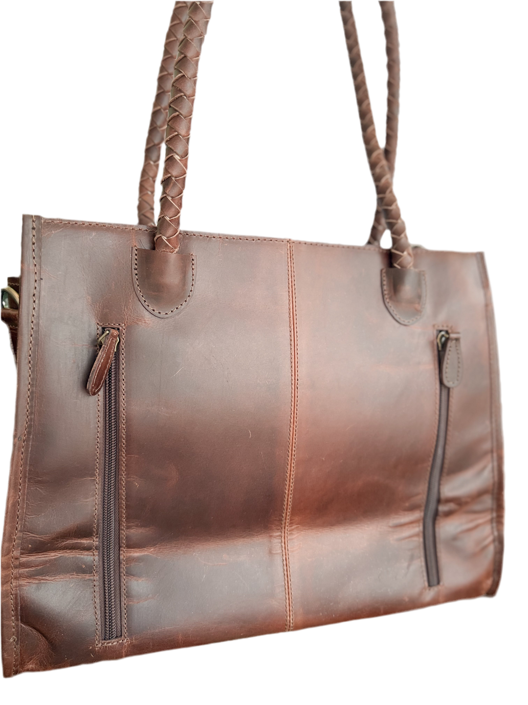 Family Tradition : in Brown Leather - Tooled Leather & Cowhide Concealed Carry Tote