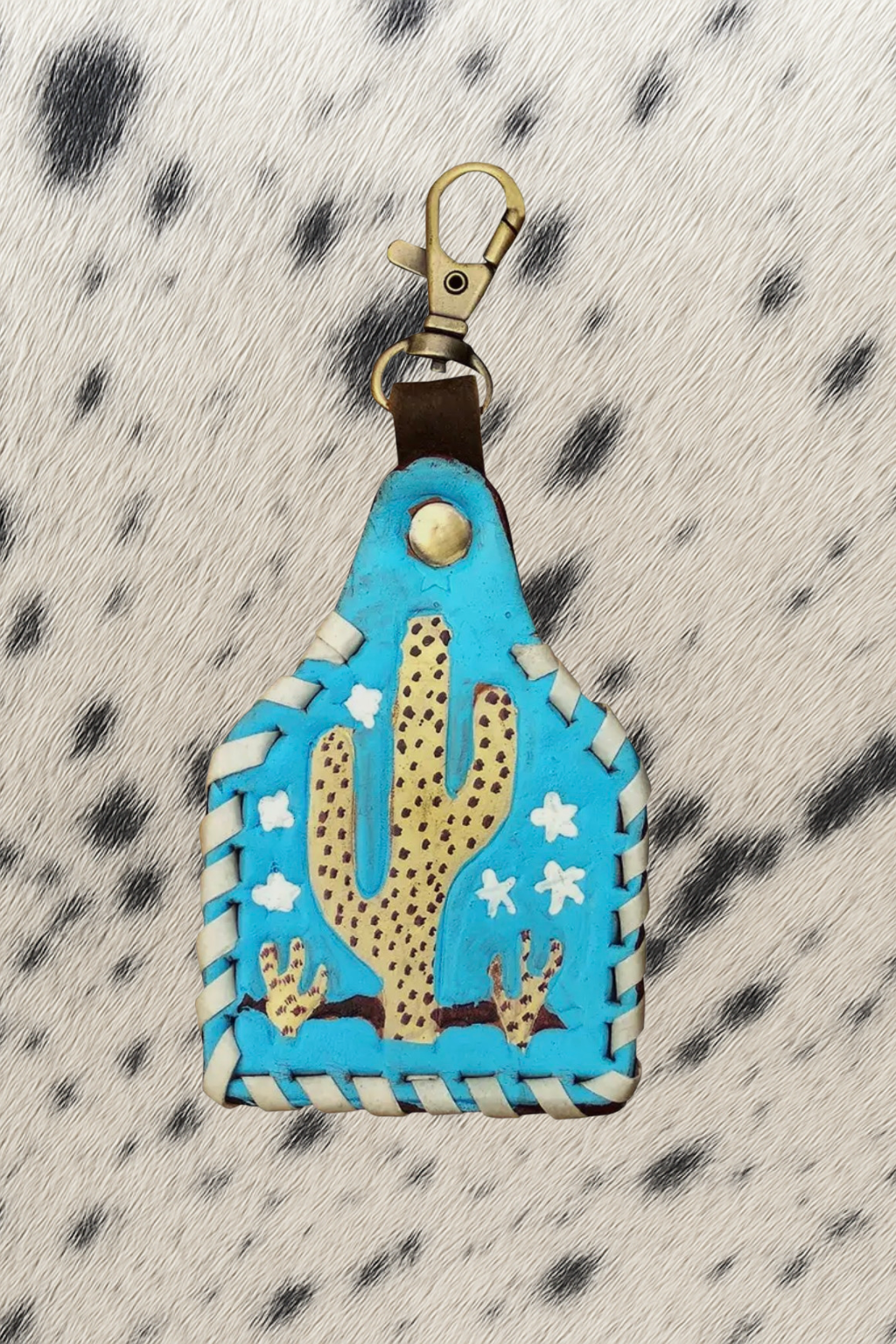 Handmade Western Tooled Leather Keychains | Purse Charm