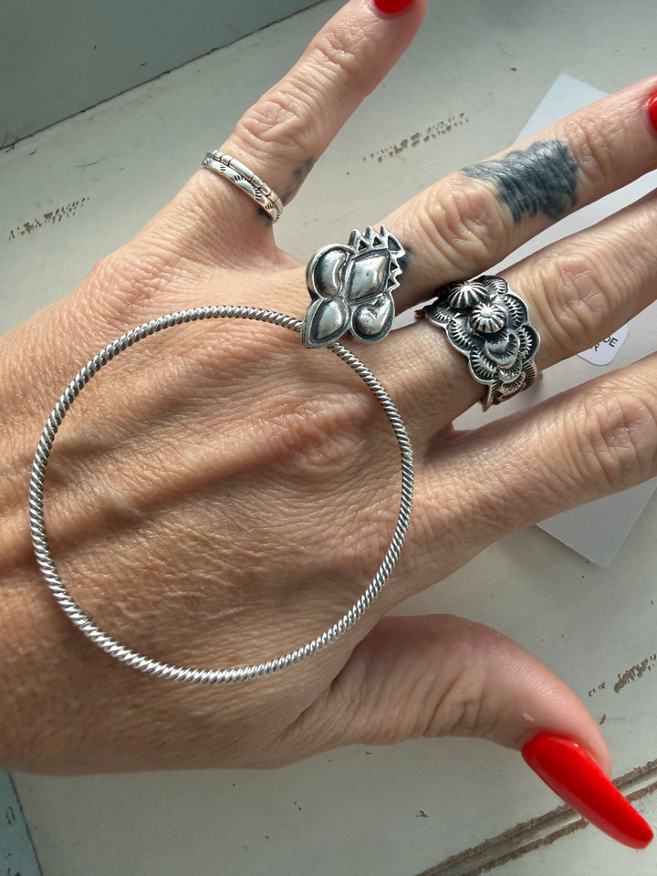 Verley Betone Navajo Sterling Silver Hoop Earrings