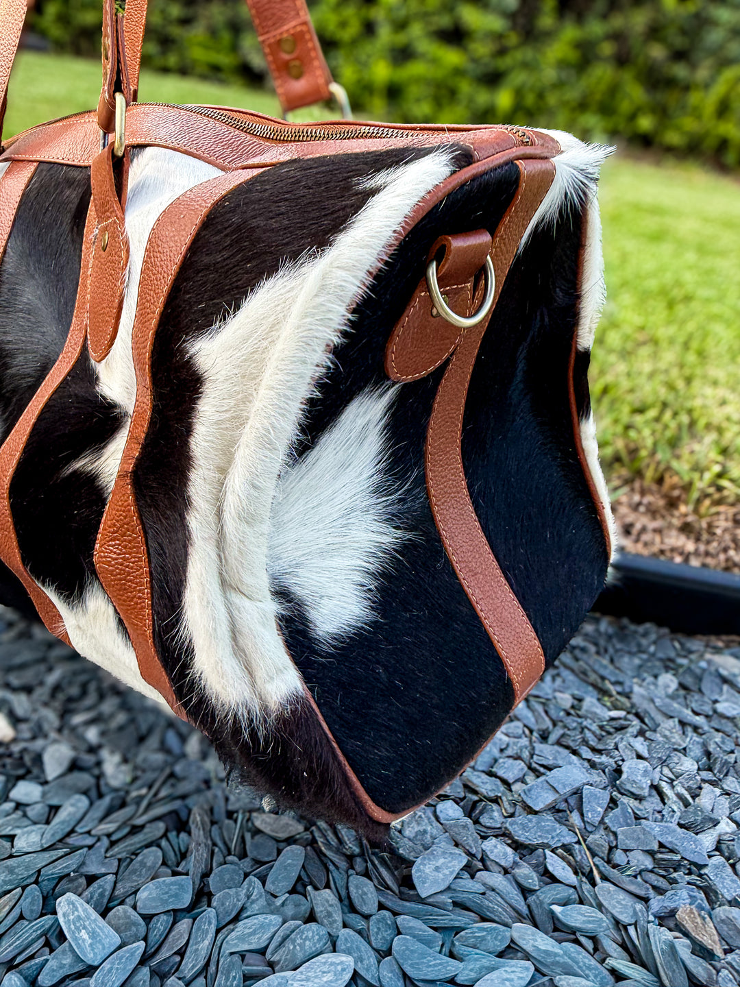 The Quick Stop | Cowhide & Leather Duffle Bag