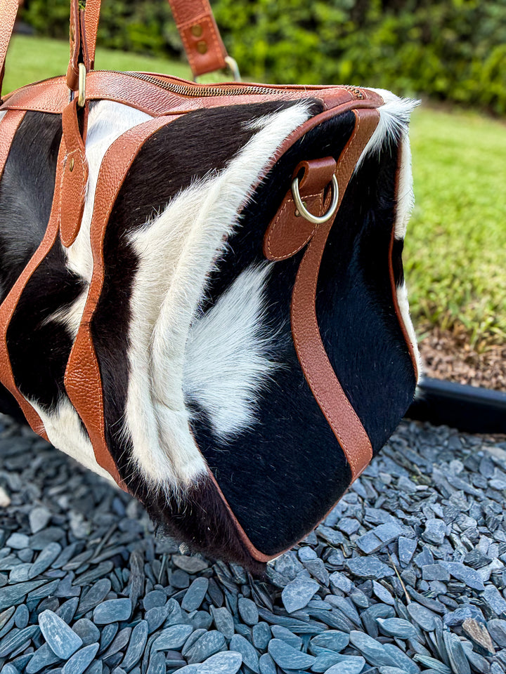 The Quick Stop | Cowhide & Leather Duffle Bag