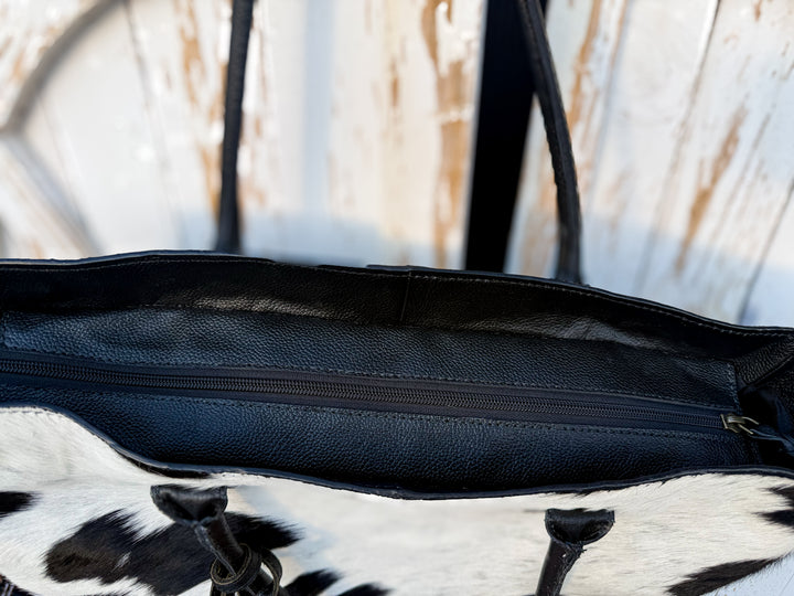 The Gulfstream Tote | Luxury Leather & One-of-a-Kind Hair-on-Hide Tote