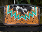 Retro Range Wallet : Tooled Leather and Cowhide Zipper Wallet
