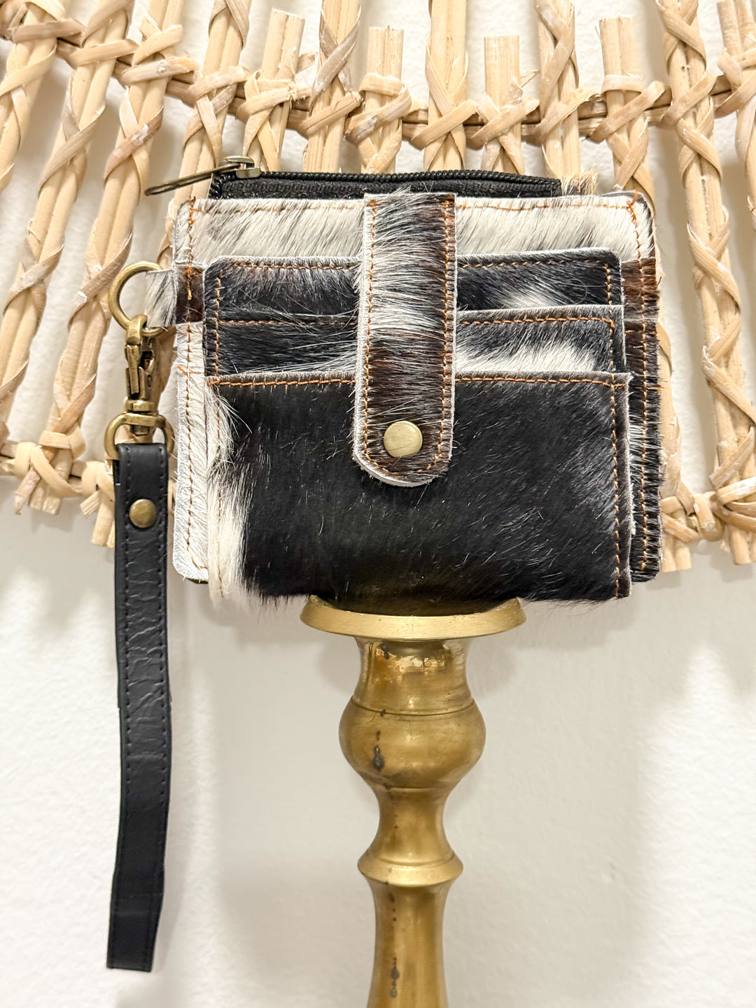 Cowhide Card Holder Wristlet