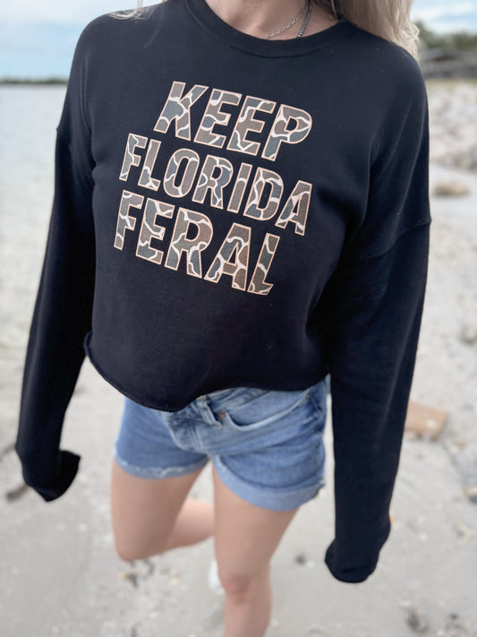 Keep Florida Feral Crop Sweatshirt