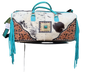 Terminal to Trail : Turquoise Leather & Cowhide Duffel Bag