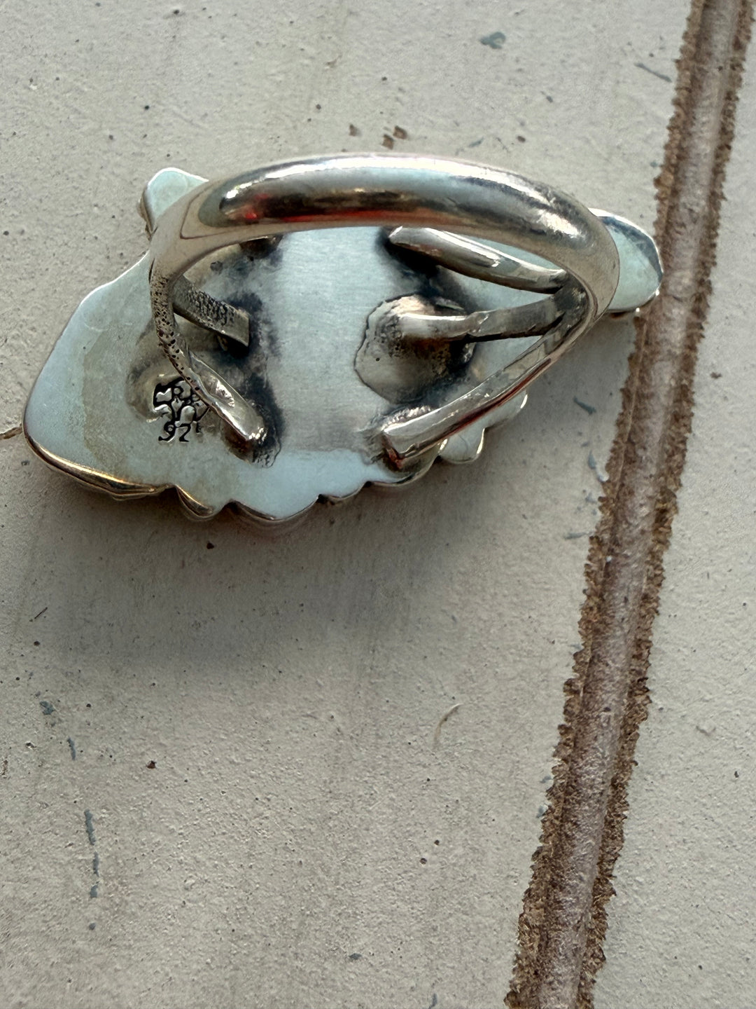 Running Bear Navajo Pink Conch Revolver Ring | Sterling Silver | Handmade | Size 7.75