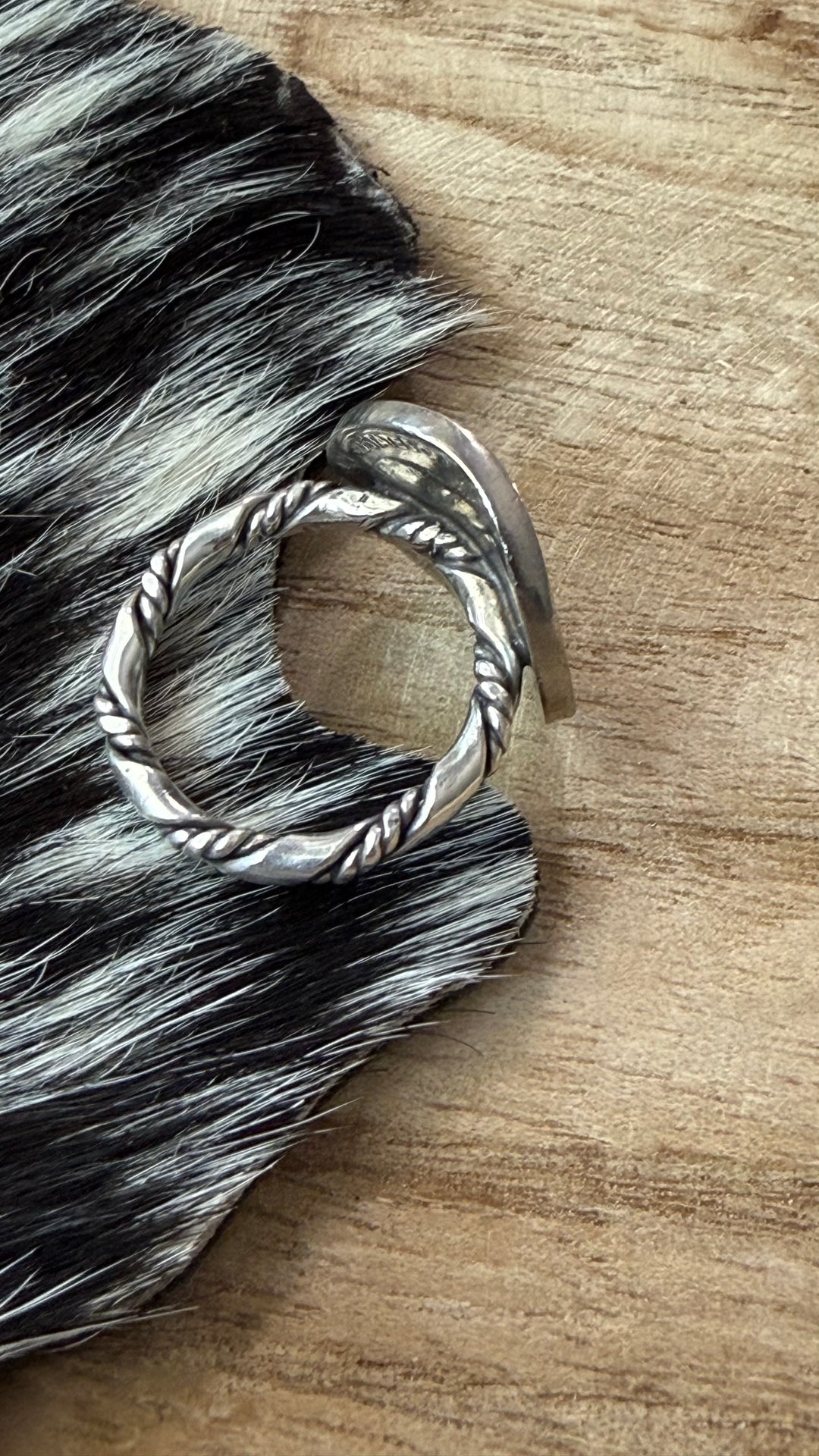 Vintage Buffalo Nickel Ring | Sterling Silver Twist Band | Handmade USA | Size 8