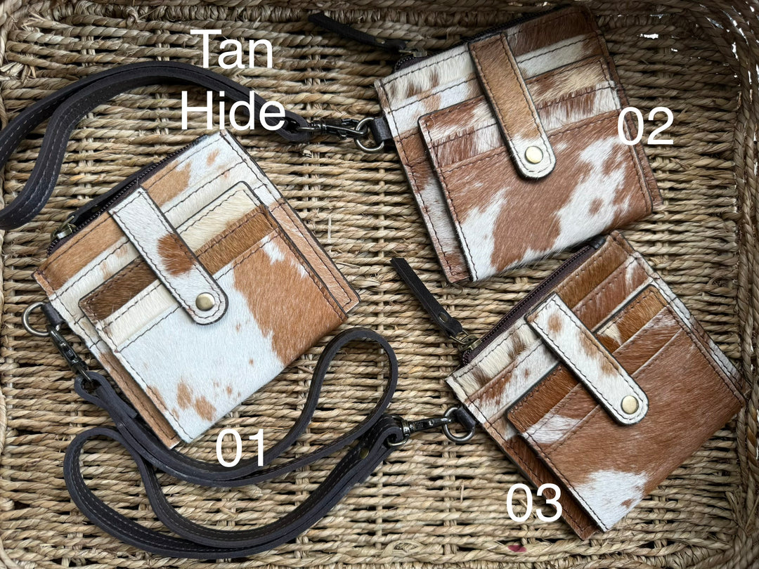 Cowhide Card Holder Wristlet
