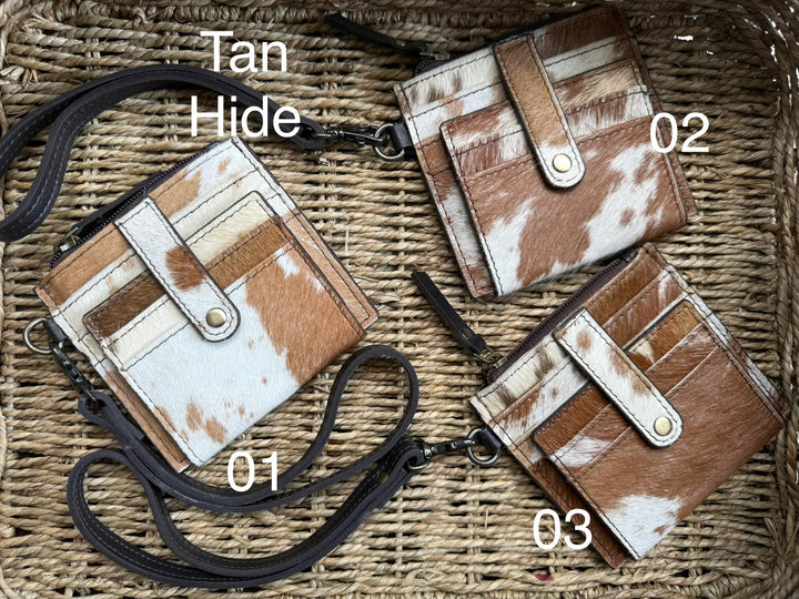 Cowhide Card Holder Wristlet