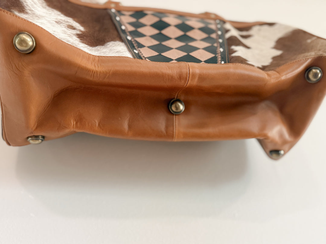 The Checkmate Collection | Cowhide & Leather Travel Set