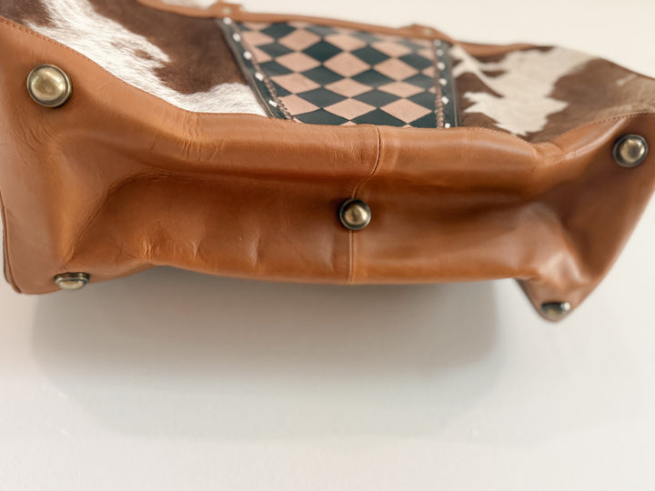 The Checkmate Collection | Cowhide & Leather Travel Set