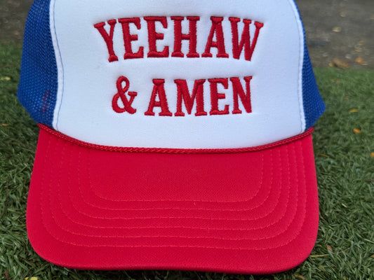 Yeehaw & Amen Foam trucker hat