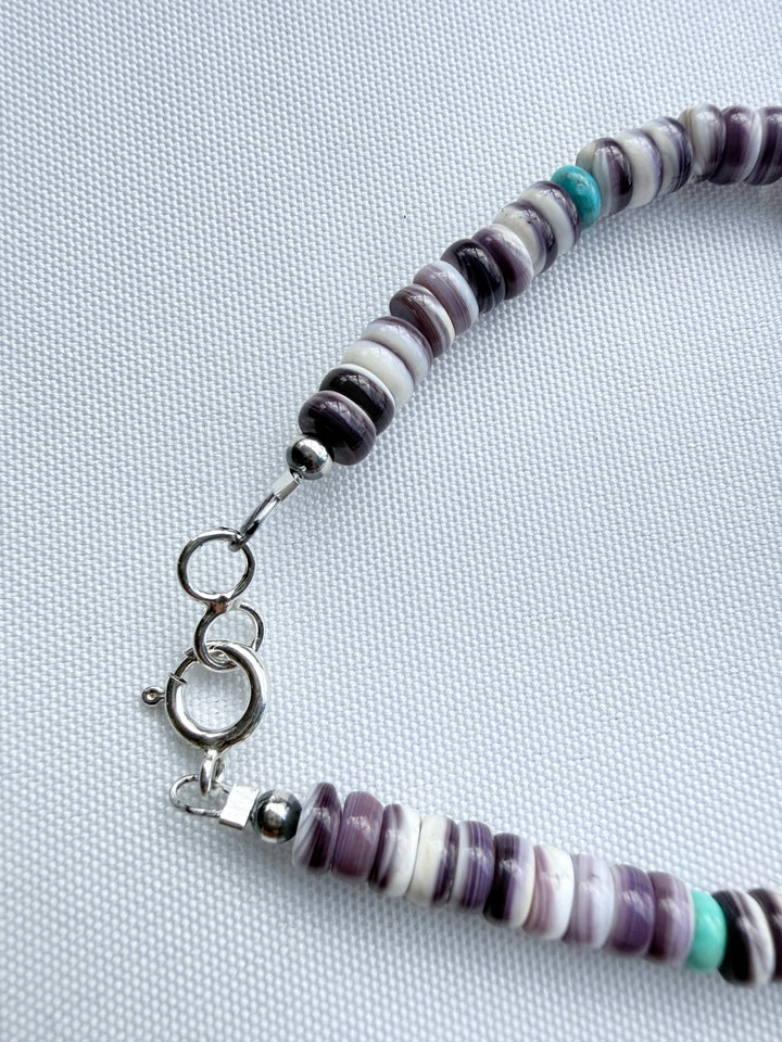 Kimberly Tom Navajo Wampum & Turquoise Stacker Bracelet