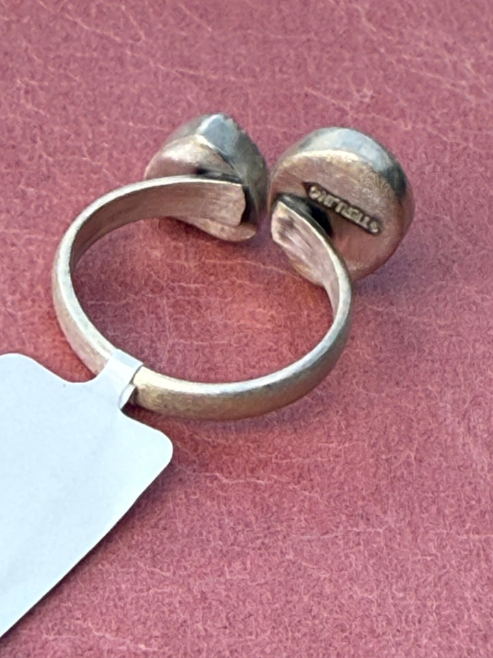 Palomino Cutie | Palomino and Pink Conch Shell Sterling Silver Adjustable Floater Ring