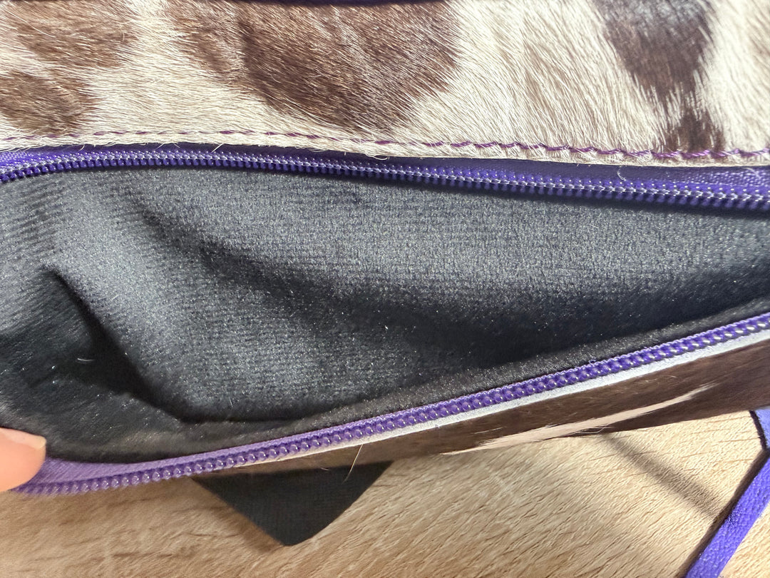 The Violet Run | Cobalt Violet Leather & Cowhide Fringe Backpack