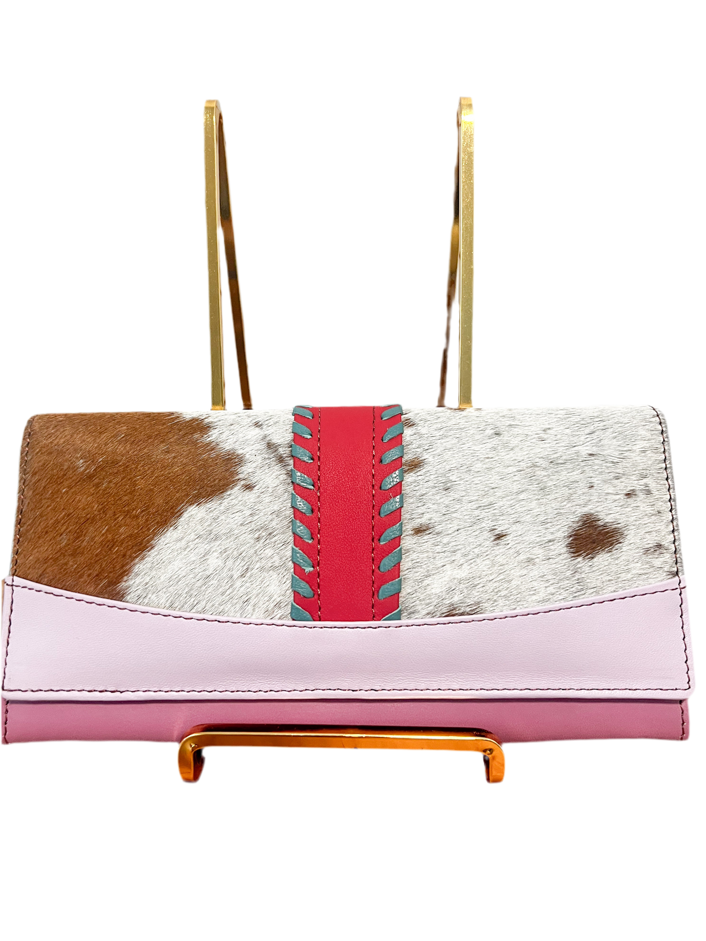 Palm Beach Rodeo : Recycled Leather and Cowhide Color Block  Wallet