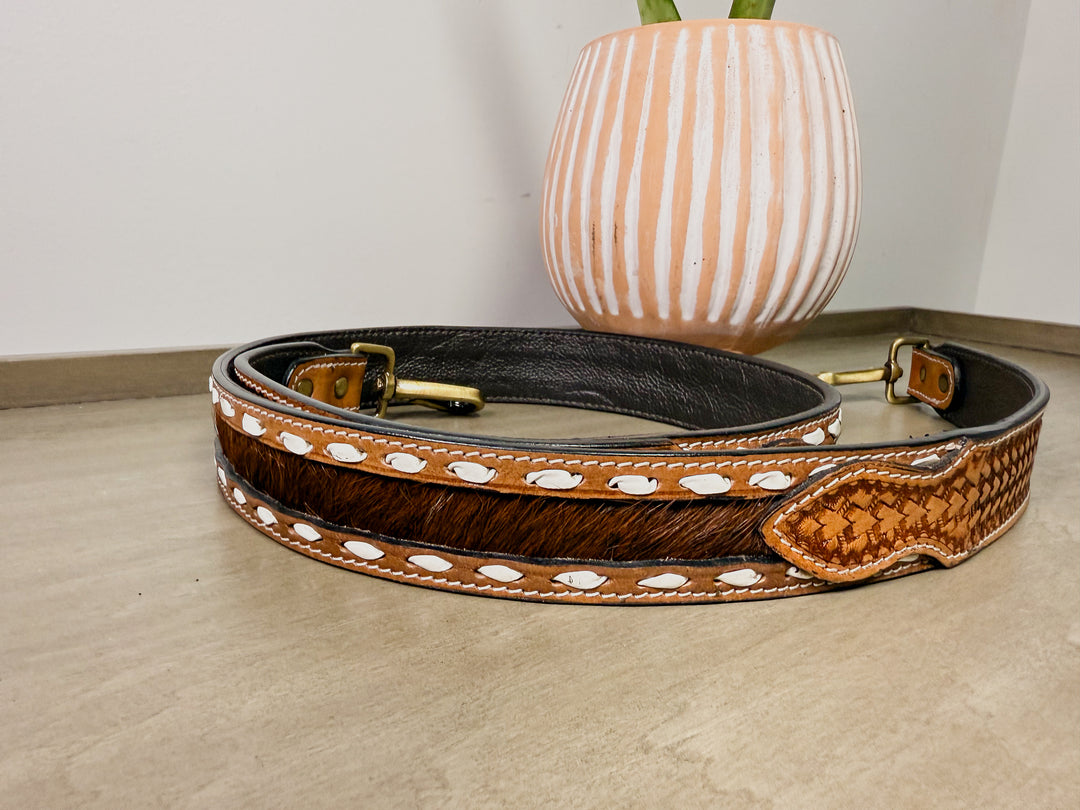Bridle Brown Cowhide and Tooled Leather Western Accessories Strap