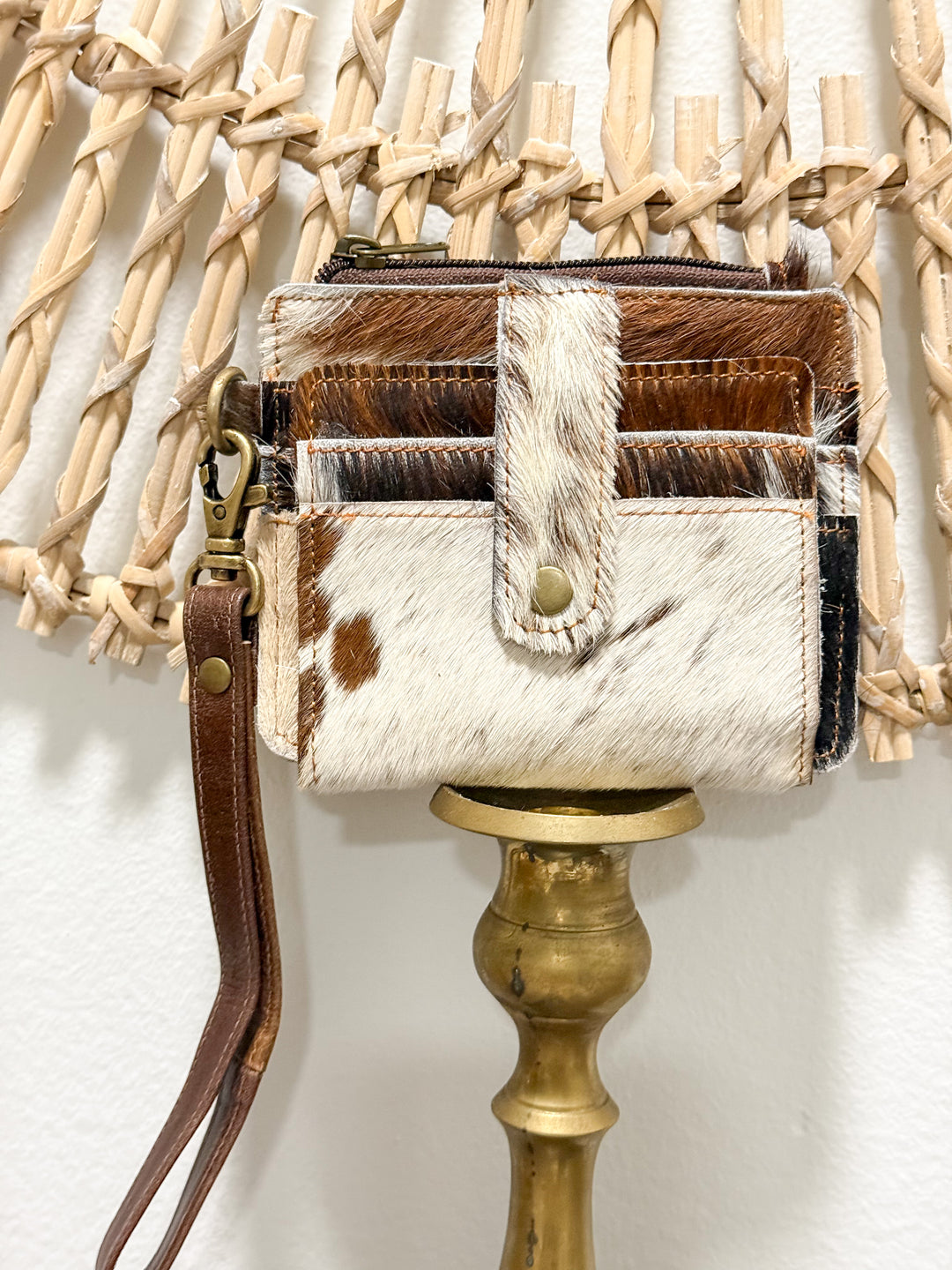 Cowhide Card Holder Wristlet