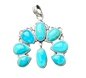 Turquoise Fan Naja Style Pendant — Southwestern Artisan Sterling Silver