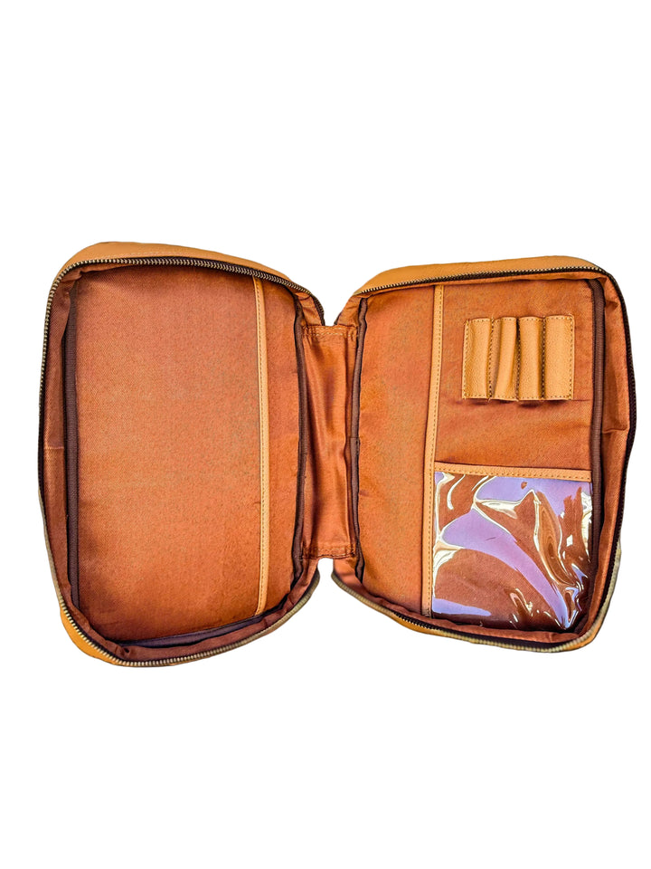 Word over World | Desert Tan Handmade Cowhide and Leather Study Bible Zipper Cases