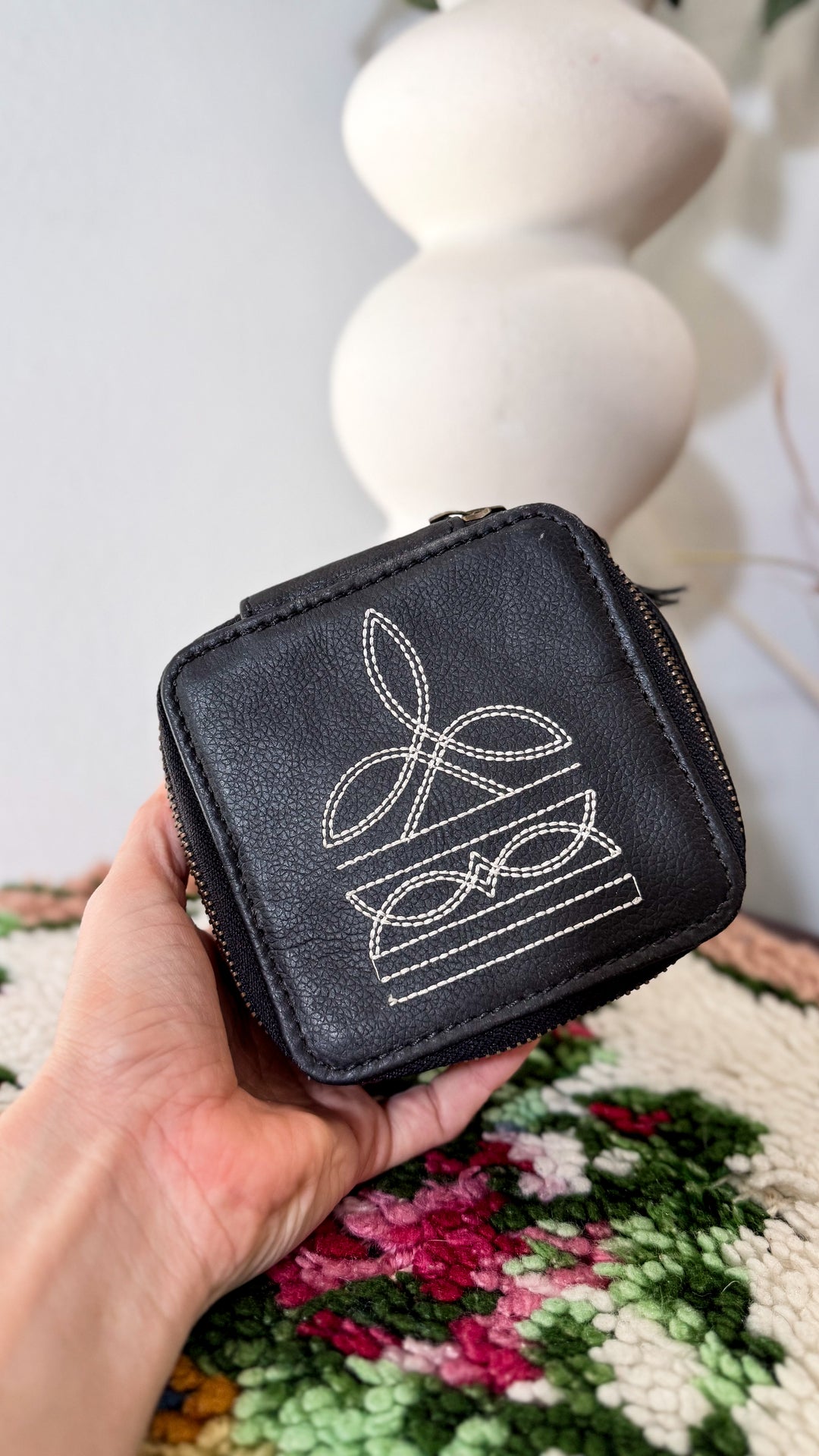 The Boot Stitch Mini | Leather Travel Jewelry Box