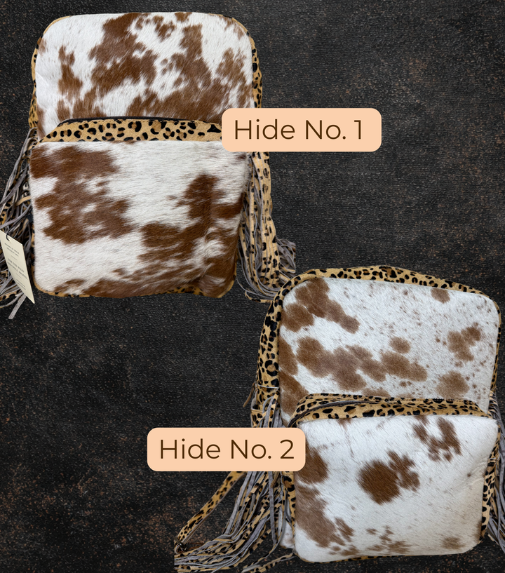 The Wild Hair Backpack | Genuine Hair-on Cowhide Leather Backpack with Leopard Print Fringe