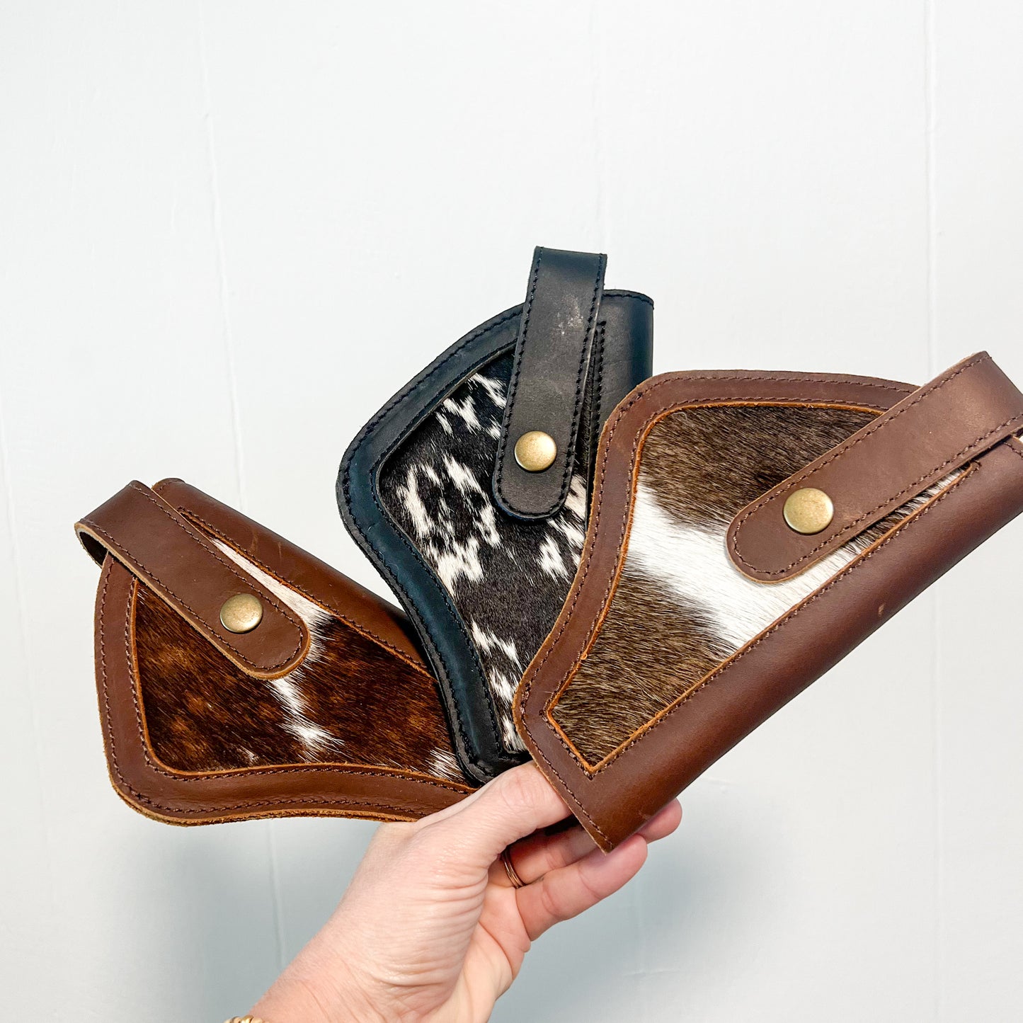 Leather & Cowhide Belt Holster - Right Hand