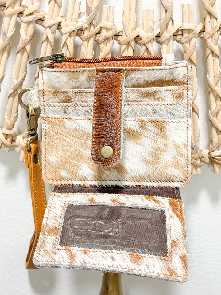 Cowhide Card Holder Wristlet
